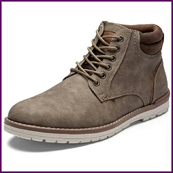Men's Hiking Boots Premium Faux Leather Anti-Slip Sole Size 8-15